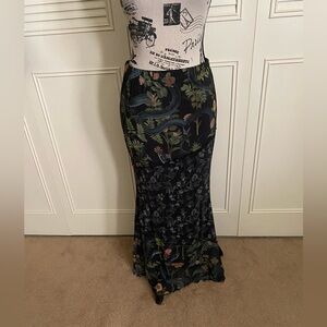 Cosmic Aura Snakes Green Flowers Mesh Midi  Skirt Hot Topic